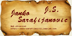 Janko Sarafijanović vizit kartica